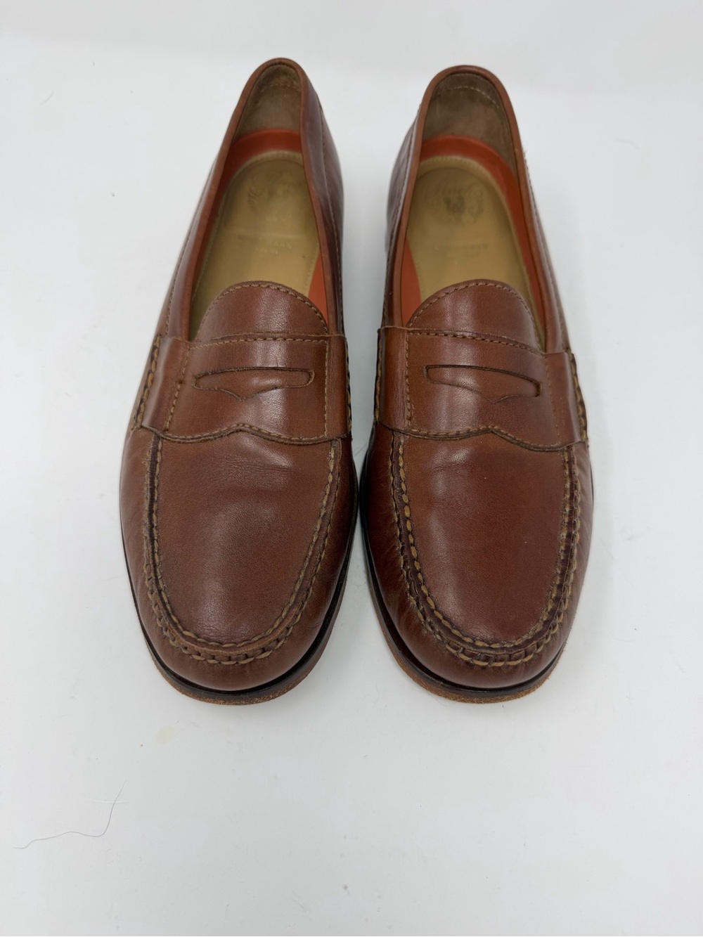 Cole Haan Grand OS Men's Pinch Penny Loafers - Brown Leather Hand Stitched 10 M